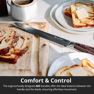 उच्च गुणवत्ता वाली अम्सिया लकड़ी कटलरी आयोजक शार्पनर और ब्लॉक के साथ चाकू ब्लॉक चाकू सेट - Product Image 4