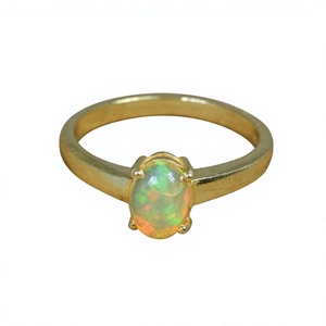 925 Sterling Silver <b>Gold</b> Plate <b>Opal</b> Gemstone <b>Ring</b> Trendy Christian Handmade Antique Fine Jewelry Certified - Product Image 1