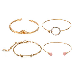 <span class=keywords><strong>4</strong></span> पीसी/सेट क्लासिक एरो नॉट राउंड क्रिस्टल जेम मल्टीलेयर एडजस्टेबल ओपन ब्रेसलेट सेट महिला फैशन पार्टी आभूषण उपहार Na188 - Product Image 2