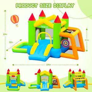 Château <span class=keywords><strong>gonflable</strong></span> avec toboggan FBSPORT pour enfants, combine l'activité physique en intérieur à des moments de plaisir interactifs en famille, parfait pour les soirées jeux. - Product Image 3