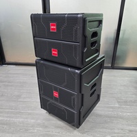 Sistem Peralatan Suara Kayu Linear Array 200W DJ Karaoke Audio Bass Amplifier dengan Bluetooth, Subwoofer 15 Inch untuk Panggung dan Speaker Rumah