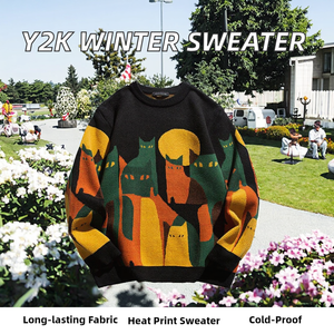 Mens Women Anti-Wrinkle Front Logo Polyester Pull-Knitted Sweater Sweatshirt Pullover Y2K <b>Christmas</b> Winter Jumper <b>Fleece</b> - Product Image 2