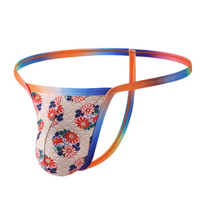 <span class=keywords><strong>Slip</strong></span> Bikini da <span class=keywords><strong>Uomo</strong></span> a Vita Bassa, Perizoma a T, Stampa Floreale, Elasticizzato, Sexy, Stile Giapponese, Intimo Maschile - Product Image 3