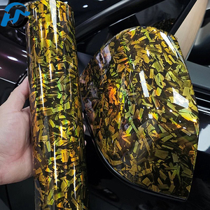 Pet TPU Bóng Ba Chiều Vàng Bạc Cầu Vồng Giả Mạo Carbon Laser Vinyl Bọc Cuộn Dính Decal Xe Gói Lá - Product Image 2
