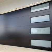 Porte de garage moderne en verre et aluminium, coupe-vent, électrique, à enroulement, pour projet, porte de garage sectionnelle avec panneau en verre
