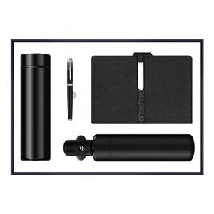 Cadeau d'entreprise de luxe promotionnel personnalisé avec logo pour clients VIP : Parapluie, Bouteille isotherme, Carnet en PU rigide, Stylo - Product Image 4