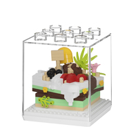 2026 Ensemble de mini-blocs de construction personnalisable pour jeu de table, modèle gâteau et dessert, en matériau ABS écologique, ornement éducatif à assembler