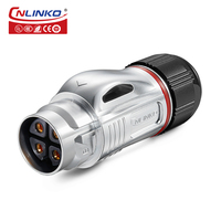 Cnlinko BD24 Conector de montaje en panel de metal Conector de alimentación IP68 resistente al agua industrial de 4 pines