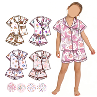YY Vêtements d'été décontractés pour enfants, pyjama deux pièces à manches courtes en dentelle, ensemble de nuit doux personnalisé imprimé pour le printemps et l'été, vente chaude