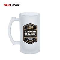 유행 맞춤형 승화 유리 맥주 스타 인 16oz 유리 맥주 머그잔 MPJG16-F mug호의 승화 커피 머그잔 유리 Drinkware