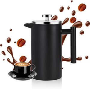 Cafetière à piston isotherme portable en acier inoxydable 304 à double paroi, 350 ml et 1 L, pour camping, vente directe usine - Product Image 1