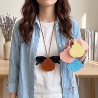 Pendentif Coquillage Océanique, Collier, Pendentif de Sac, Rangement pour Lunettes de Soleil, Style Couple, Cadeau Haut de Gamme, Porte-clés Photo Numérique en Cuir PU