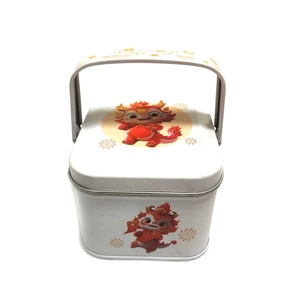 Boîte en métal rectangulaire pour biscuits, bonbons, gâteaux, bijoux, cadeaux, avec poignée - Product Image 3