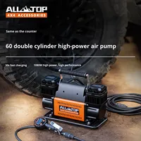 Pompe à air pour voiture ALLTOP, double cylindre, haute puissance, affichage numérique, orange/noir, pour pneus de voiture tout-terrain, modèle Counter