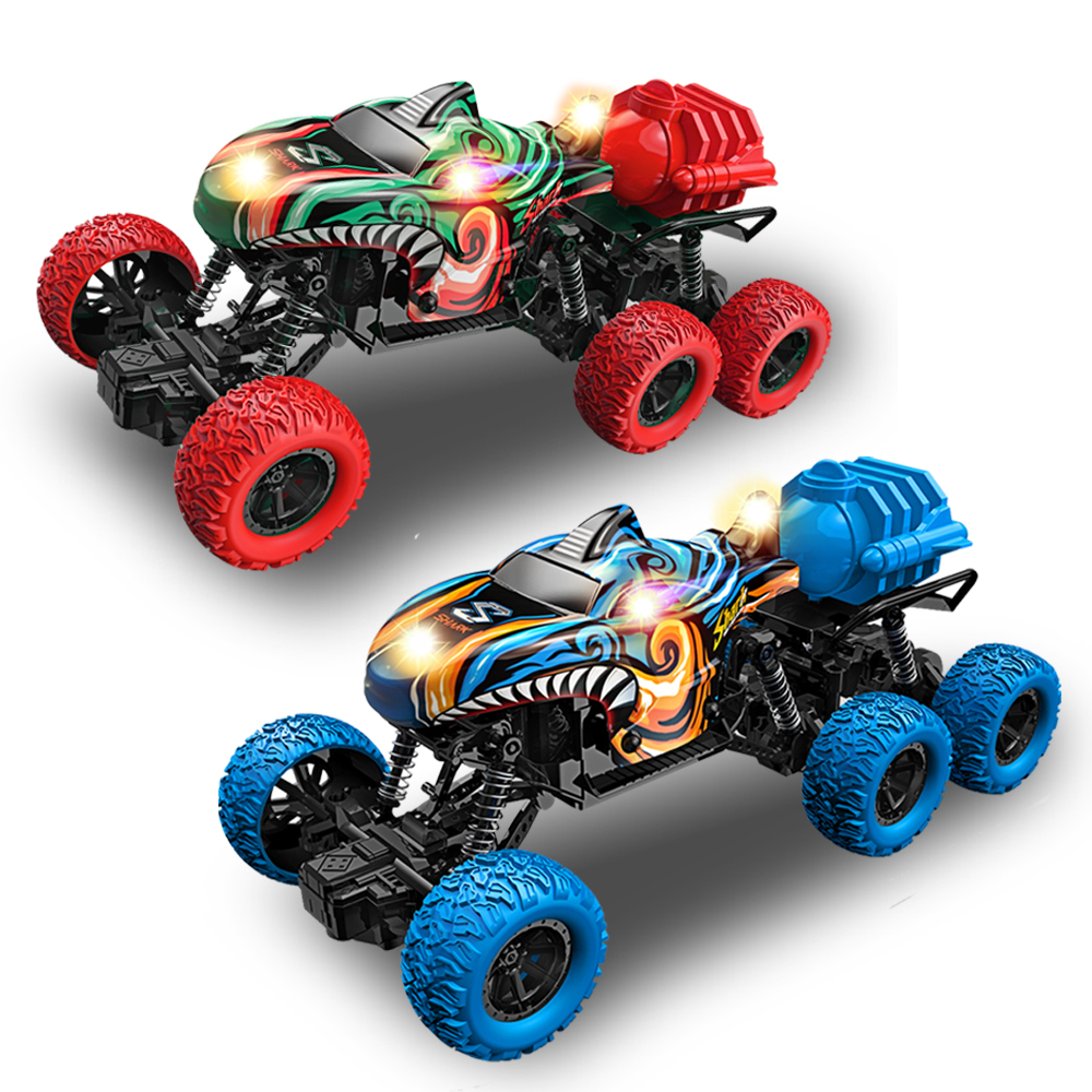 Coche Teledirigido 4WD 40 Km/h 1:14 Con 7 Luces De Colores Y 2 Baterías De 2000 MAh - Camión Monstruo RC Todo Terreno Con Mando 2.4 GHz, Regalo Para Niños A Partir De 8 Años