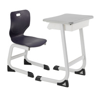 Chaise d'école légère avec tablette d'écriture, cadre en plastique robuste, facile à déplacer, mobilier scolaire, bords anti-collision, sécurité des enfants