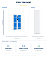 Casier à bagages intelligent extérieur étanche à 12 compartiments, assemblé, électronique, résistant à la rouille et aux intempéries, pour centre commercial et entrepôt