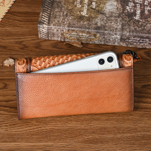 Ando Bag Vintage Floral Embossed Genuine Cowhide Leather Long <b>Wallet</b> Snap Flap Wristlet <b>Purse</b> <b>for</b> <b>Women</b> - Product Image 3