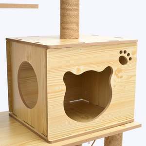Casa Ecológica de Lujo para Mascotas, Fácil de Montar, Duradera, de Madera, con Hamaca para Gatos Grandes - Product Image 5