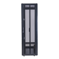 Armoire de serveur sur pied en acier noir 19 pouces, haute capacité, 42U 600*1000mm, avec porte perforée 45U, 22U, 4U, deux niveaux