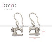 Nouveau Design Unique Créatif Tailleur Machine À Coudre Fine En Acier Inoxydable Boucles D'oreilles Bijoux pour Femmes