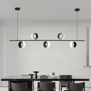 Đèn phòng trong nhà dây mặt dây màu đen Đèn chùm cao LED trần đèn chùm hiện đại - Product Image 1