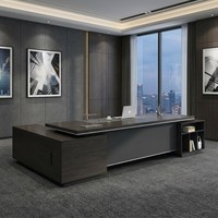 Bureau de direction en L moderne, table de direction importée, surface résistante à l'usure, MDF E1, mobilier de bureau pour PDG