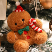 Vente directe usine – Nouveaux jouets en peluche mignons en forme d'homme en pain d'épices doux tenant une canne à bonbons, animaux en peluche pour distributeurs automatiques, pour garçons
