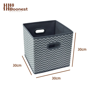 Cajas de tela plegables de 30 cm con asas de plástico, organizadores resistentes para armario y habitación infantil. - Product Image 6