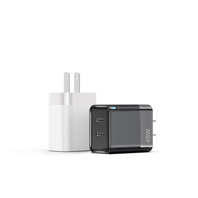 45W PD GAN Universal Portable Wall USB Mobile Phone Fast Charger Dual Type-C Wall Charger