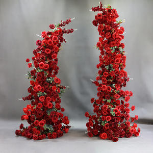 Arche florale de mariage rose mélangée pour extérieur, décoration de fenêtre, événement, cérémonie, fleurs artificielles - Product Image 3