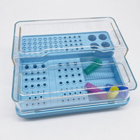 Fresas Dentales FG RA HP Mixtas, Caja de Almacenamiento, Bloques de Plástico y Silicona Esterilizables de Cristal para Clínica Oral