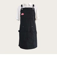 Tablier de travail tendance en tissu de coton sans manches, polyvalent, classique, élégant, simple, pour le nettoyage, avec logo estampé à chaud, réutilisable
