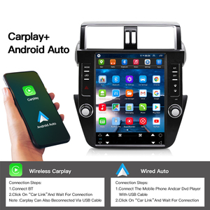 HFMidia Écran vertical 12,1 pouces Radio BT Lecteur multimédia vidéo Unité principale pour Toyota Prado 2014-2017 Radio CarPlay sans fil - Product Image 5