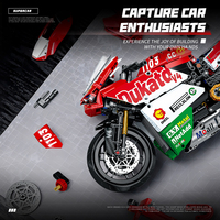 Moto Super Dukardy à l'échelle 1/8, ensemble de blocs de construction électroniques de 723 pièces, batterie rechargeable, ABS, pour les enfants de 5 à 7 ans