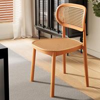 Chaise de salle à manger empilable moderne et écologique pour petit appartement, en rotin nordique et plastique PP intégral