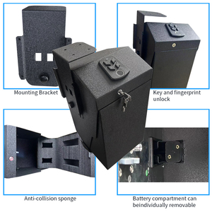 Coffre-fort double pour armes à feu avec serrure électronique numérique, empreinte digitale biométrique et clé, en acier, pour deux armes, utilisation intérieure et extérieure - Product Image 2
