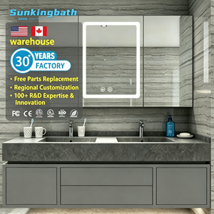 Gabinete de Baño de Aluminio de Estilo Americano de Lujo, Gabinete de Baño con Espejo LED para Apartamento en Venta - Product Image 1