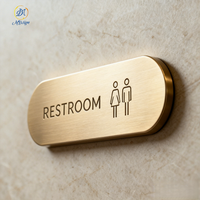 Plaque murale de luxe haut de gamme pour entreprise, finition argent brossé, pour porte intérieure, avec logo de bureau ou de salle