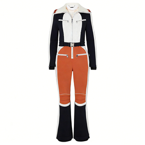 Combinaison de <span class=keywords><strong>ski</strong></span> chaude pour <span class=keywords><strong>femme</strong></span>, imperméable, color block, pour sports d'hiver en extérieur, avec logo personnalisé, vente en gros OEM, directement de l'usine - Product Image 3