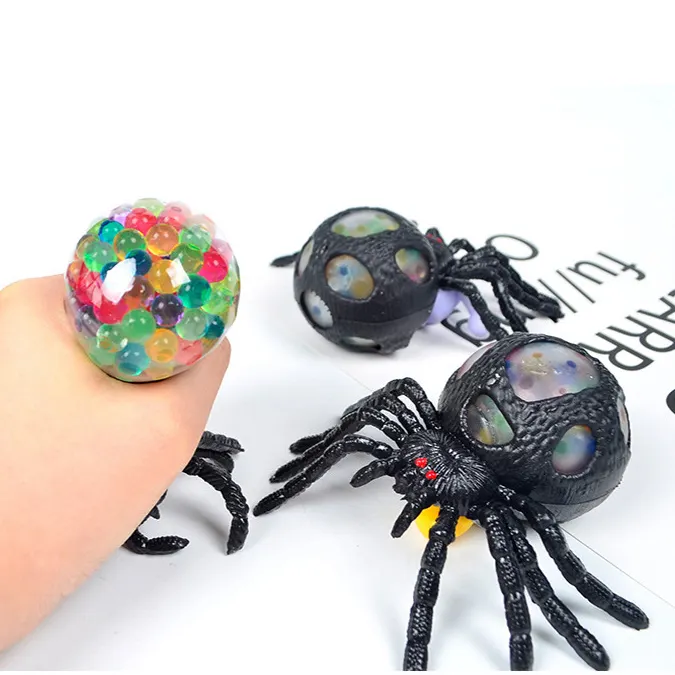 S150 Funny Sensory Toy TPR Halloween Vent Stress Ball Spider Toys Stress Relief Artificial Spider Squishy Spider Toys