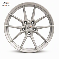 Jantes en alliage forgé CF 5x100 5x114.3 5 trous, multi-branches, finition usinée argentée, pour voitures de tourisme JDM, jantes personnalisées