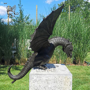 BLVE occidental moderno al aire libre tamaño natural jardín Metal latón fundido bronce Dragón Volador escultura fuente estatua - Product Image 2