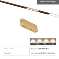 Rail lumineux magnétique en aluminium doré personnalisable, à montage en surface et encastré, éclairage intelligent pour usage domestique avec LED COB sans scintillement
