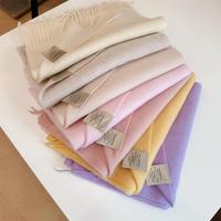 Écharpe en laine 100% authentique de haute qualité, écharpe d'hiver minimaliste en laine pour femmes, châle de mode hivernale