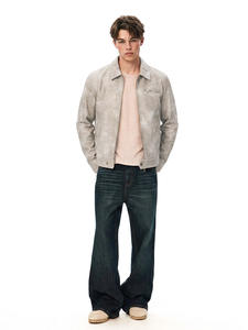 Chaqueta de Motociclista de <span class=keywords><strong>PU</strong></span> Retro Casual para Hombre, de Alta Gama y Diseño Personalizado, Chaqueta Corta de Cuero <span class=keywords><strong>PU</strong></span> de Moda Urbana - Product Image 6