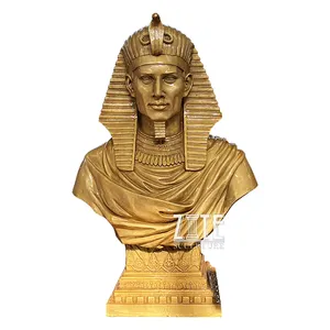 Decoration Sculpture Ancient Egypt God Bronze Bust Statue