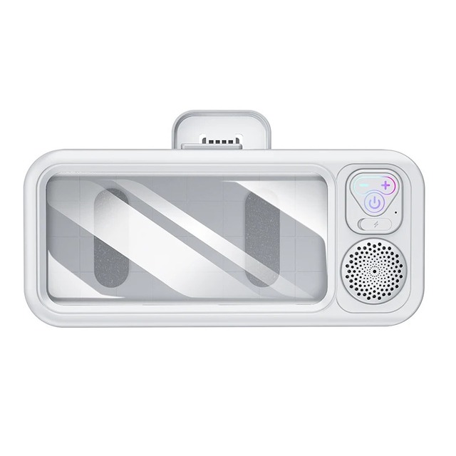 Waterproof BT  Speaker Mobile Phone Case Holder Anti-Fog Touch Screen 360 Rotation for Shower Bathroom  Kitchen Swim Universal
