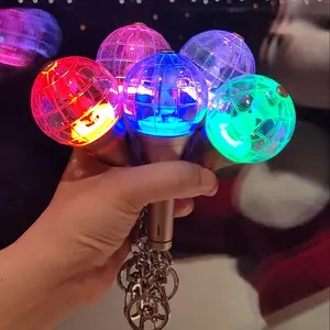 Kpop ATEEZ Mini Light Stick Plastic Keyrings Shiny Lights Keychains