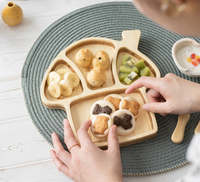 Assiettes à dîner en bois en forme d'animal champignon créatif sur mesure Plats et assiettes non toxiques pour petit-déjeuner et collation